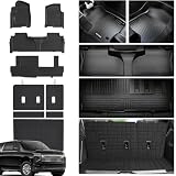 WAYIDSS Floor Mats & Cargo Mat Mat & Backrest Mat for 2021-2026 Chevy Chevrolet Suburban 8 Seats Accessories-2 Row Bench Seat/GMC Yukon XL/Cadillac Escalade esv (Non Short) Car Floor Liners