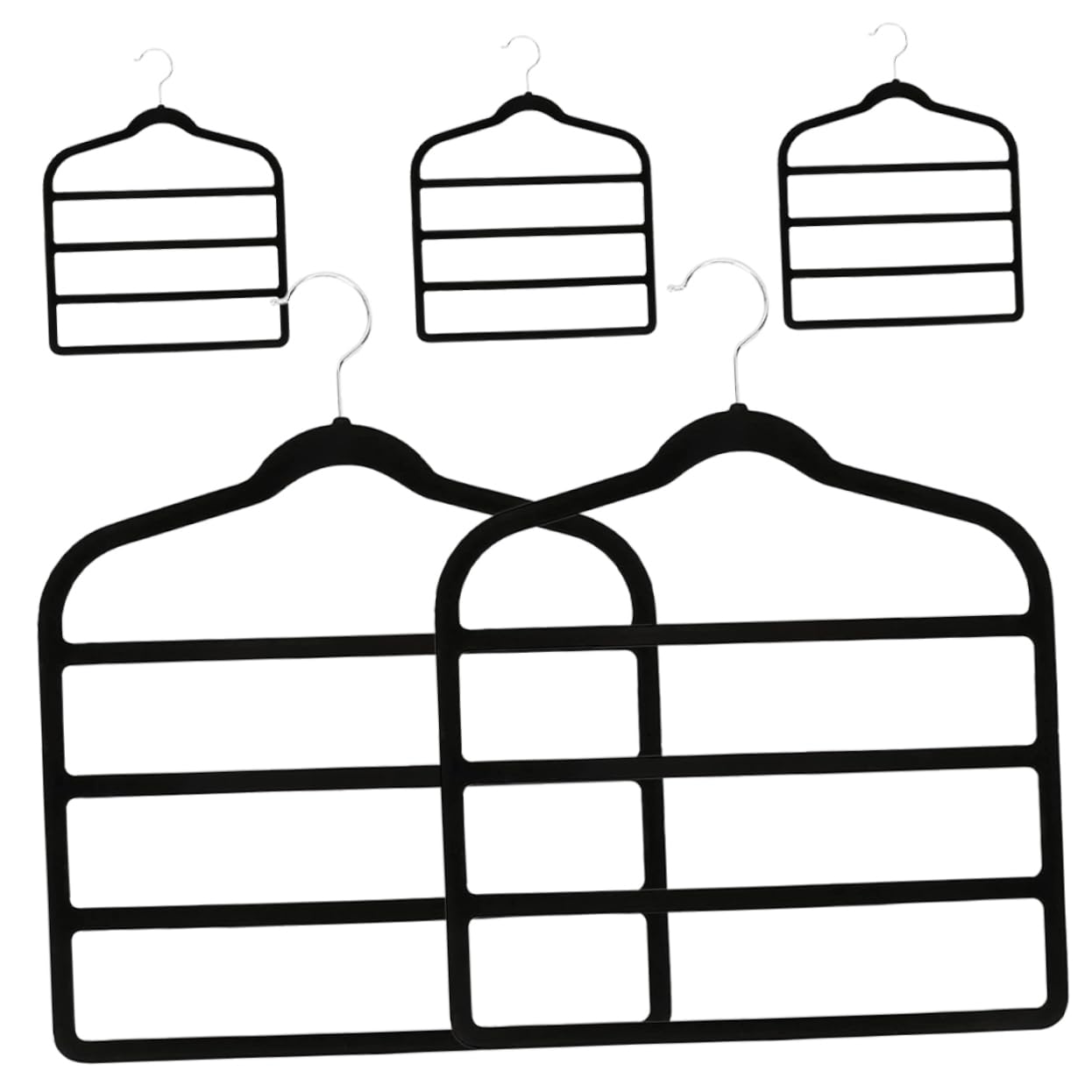 Cabilock 5 Stück-Pack Platzsparende Multifunktionale Hosenbügel aus Abs mit Flockiger Oberfläche Mehrlagig und Sicher für Hosen und Krawatten im Kleiderschrank Zuhause
