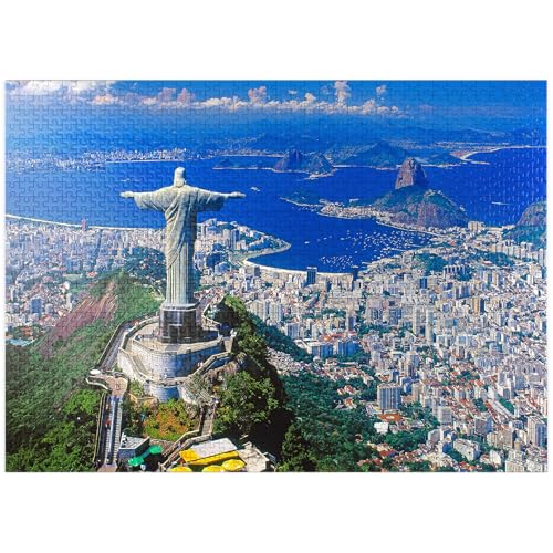 MyPuzzle View of Corcovado with Christ Statue and Sugarloaf Mountain (404m), Rio De Janeiro, Brazil - Premium 1000 Piece Jigsaw Puzzle for Adults MyPuzzle View of Corcovado with Christ Statue and Sugarloaf Mountain (404m), Rio De Janeiro, Brazil - Premium 1000 Piece Jigsaw Puzzle for Adults