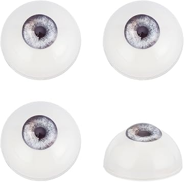 PH PandaHall 2 Paris Halloween Realistic Eyes Big Eyeballs 32mm Large Acrylic Eyeballs Human Eyes Half Round Eyeball Craft Eyeball for DIY Craft Stuffed Puppet Sculptures Props Party Decor