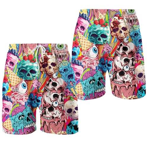 Funny Halloween Pumpkin Hawaiian Shorts for Men Spooky Holiday Beach Hawaiian Mens Shorts Gift for Men2
