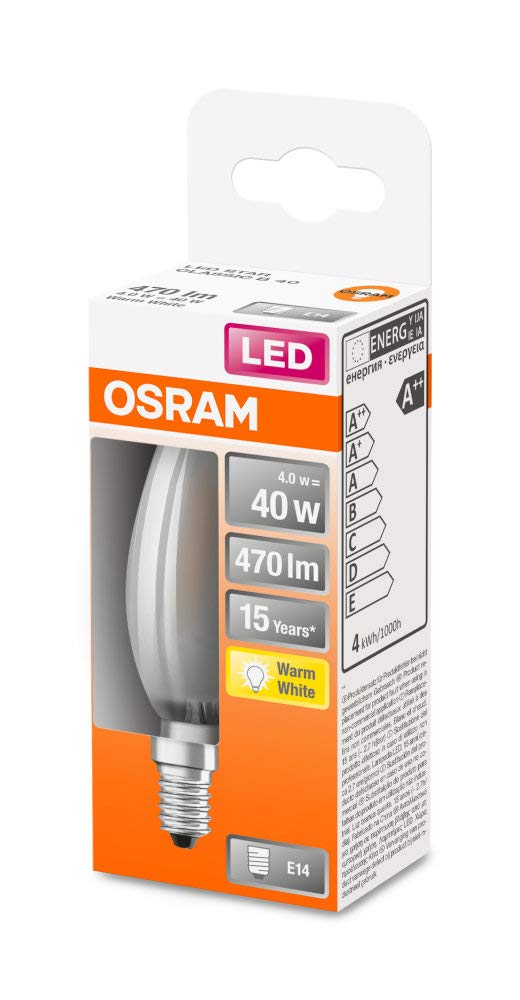 OSRAM LED Retrofit CLASSIC B Lote de 10 x Bombilla LED, Casquillo E27, 2700 K, 4 W, Equivalente a 40W, Blanco cálido