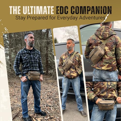 Image of HighSpeedDaddy Carry Fanny Pack - 500D Water-Resistant Nylon, Quick Access CCW Pocket, YKK AquaGuard Zippers, EDC Bag with Adjustable Waist (upto 49 inch), Everyday Carry for Men & Women - Multicam