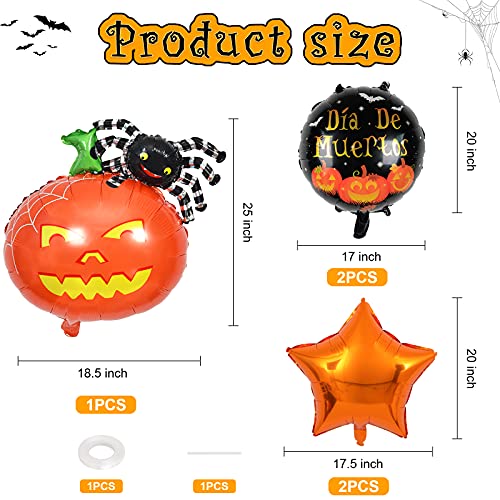 GRESAHOM-Halloween-Decorations-Halloween-Decorations-Indoor-Set-Happy-Halloween-Foil-Balloons-Pumpkin-Spider-for-Party-Decorations-Reusable