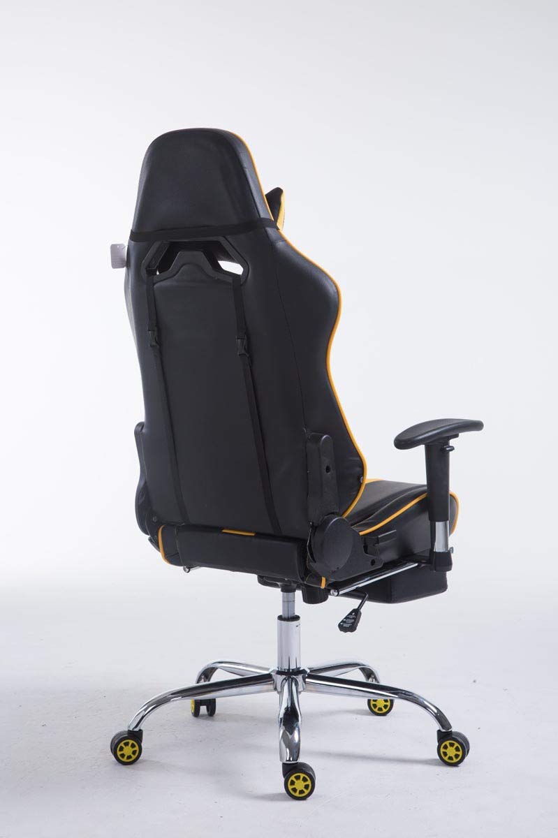 CLP Sedia Gaming Limit XL | Sedia Racing Similpelle I Portata Max 150Kg, Colore:Nero/Giallo, Poggiapiedi:con poggiapiedi