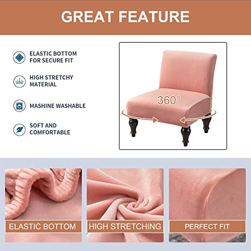 Image of Eco-Ancheng Armless Chair Slipcover Removable Armless Accent Chairs Covers Washable Armless Slipper Chair Slipcover Printed Armless Chair Furniture Protector Covers for Living Dining Room Hotel