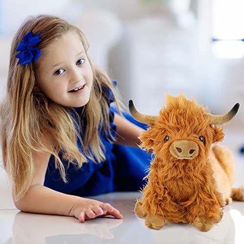 Highland Cow Soft Toy Plush Toy, Hochlandkuh Plüsch Highland Cow Plushie Hochlandkuh Kuscheltiere Realistic Soft Cuddly Farm Toy hochlandrind Kuscheltier Realistische Schottische Hochlandrinder