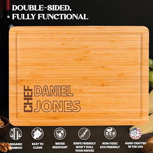 Tabla de cortar rectangular de bambú personalizada miniatura 2