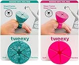 tweexy Craft Vinyl Weeding Scrap Collector Ring for Heat Transfer Vinyl, HTV Crafting Adhesive Paper Sheets Holder (Mermaid & Pink Glow, 2-Pack)
