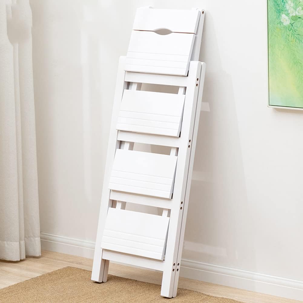 Solid Wood Folding Step Stool for Adults 4 Step Ladder Counter Chair with Multifunctional Design and Multi Color Options