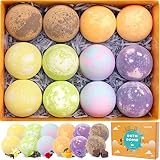 Lovely Organic Essential Oil Bath Bombs Gift Set for Women/Kids, OCGEE Travel Series with 12 Pcs Ind