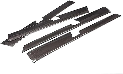 Miniatura 4 de Para Toyota Land Cruiser Prado 150 2010-2018. 4 unids negro grano de madera coche ABS interior puerta decoración panel ajuste