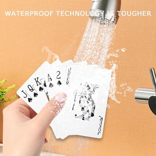 2 Decks Wasserfeste Plastik Spielkarten, Kunststoff Spielkarten, 100% Wasserdichter Kunststoff Poker Karten, Rot und Blau Playing Cards, für Canasta, Texas, Go Fish, Blackjack Kartenspiele – Bild 7