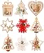 IronBuddy Christmas Tree Hanging Ornaments Decorations Wooden Hanging Tags Pendant Ornaments for Christmas Decorations (Pack of 8)