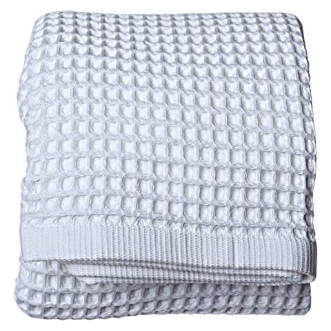 Puskul - Waffle Weave Towels for Bathroom - Cotton Waffle Towels Sets (80X160cm / 32x63 inch Bath Towel, White) Cover