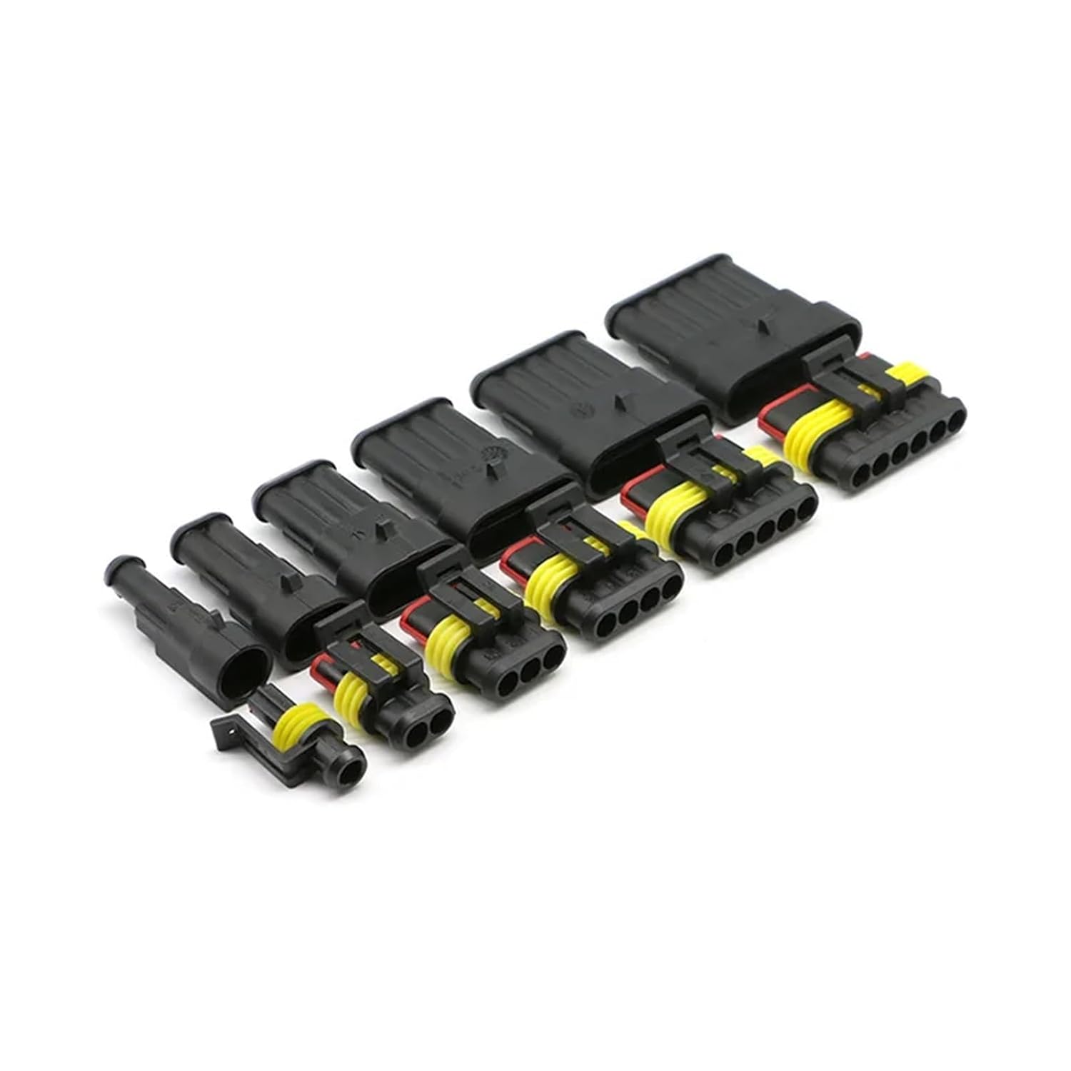 1.5 Automotive Waterproof Connector Car Modification 1 2 3 4 5 6 Male Socket Wiring Terminal 282080-1 1P 2P 3P 4P 5P 6Pin(Purple)