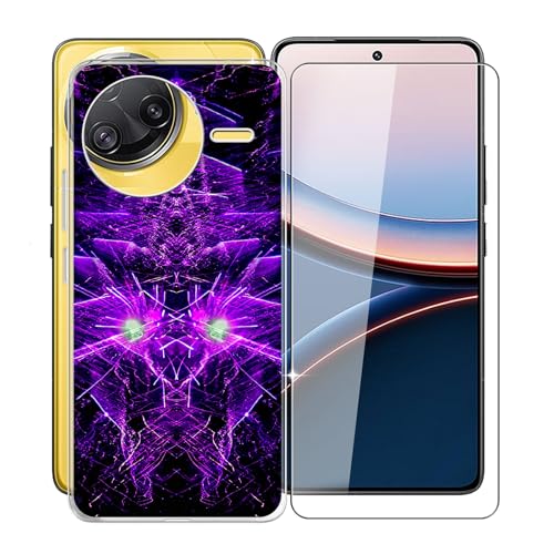 KJYFOANI para Xiaomi Poco F7 Pro Funda + 1 Piezas Cristal Templado Protector Pantalla, Transparente Anti-Arañazos Silicona TPU Case Bumper Suave Carcasa para Xiaomi Poco F7 Pro (6.67') - XV47