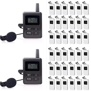 Wireless Tour Guide sistema Wireless Tour Guide System(2 Trasmettitori + 36 Ricevitori)