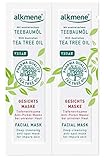 alkmene Teebaumöl Anti Pickel Gesichtsmaske - Tiefenwirksame Gesicht Maske bei unreiner Haut - vegane Gesichtsreinigung ohne Silikone, Parabene & Mineralöl - Gesichtsmasken im 2er Pack (2x 6 ml)