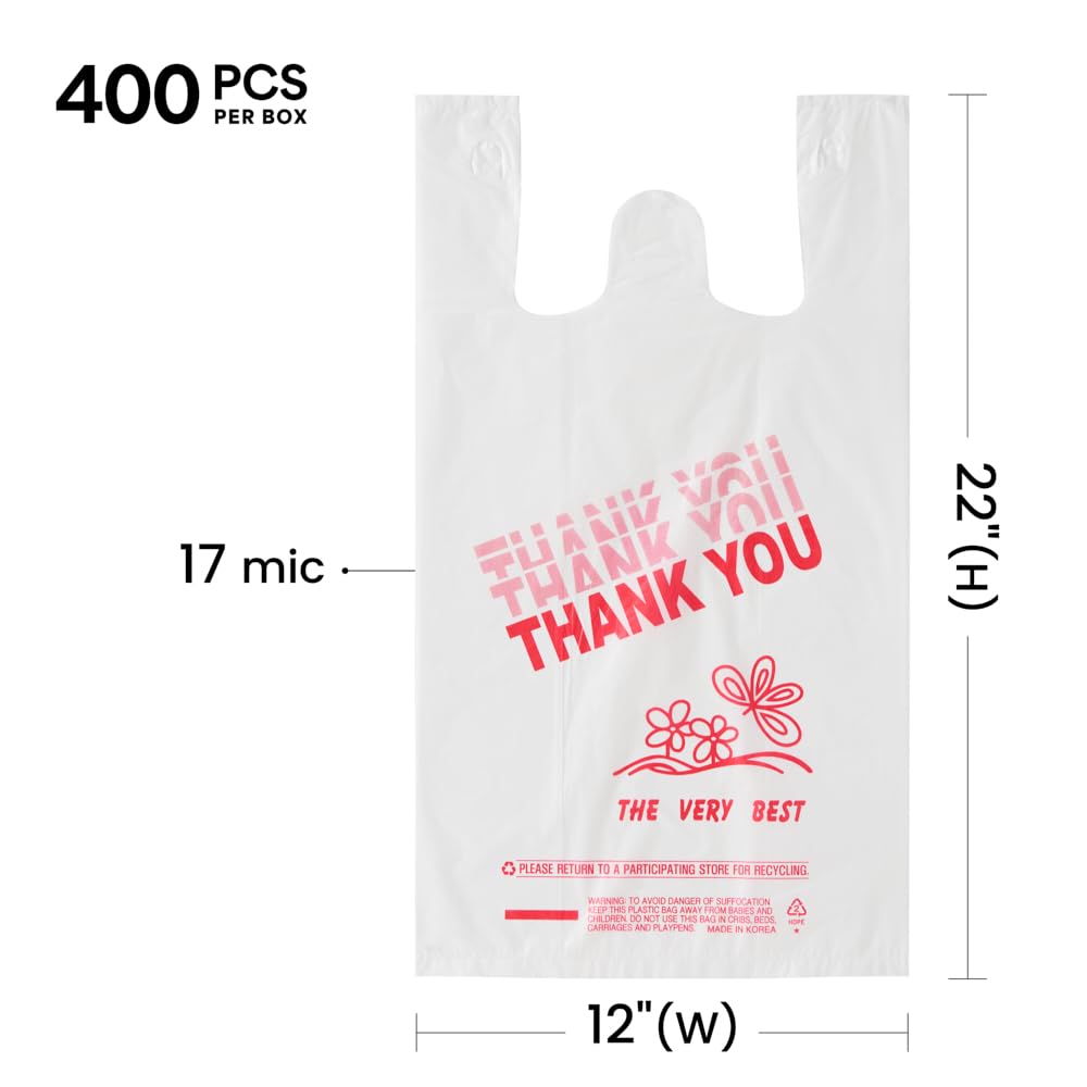 Amazon.com: HY Platree Large Thank You White T-Shirt Bags