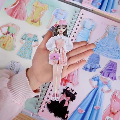 Magnetic Princess Dress Up Paper Doll, 2025 Paper Dolls Magnetic Dress Up Dolls for Girls Ages 4-7, Pretend Play Toys Magnet People Clothes Puzzles Game for Girls Imagine Set Birthday Gift (A Set)
