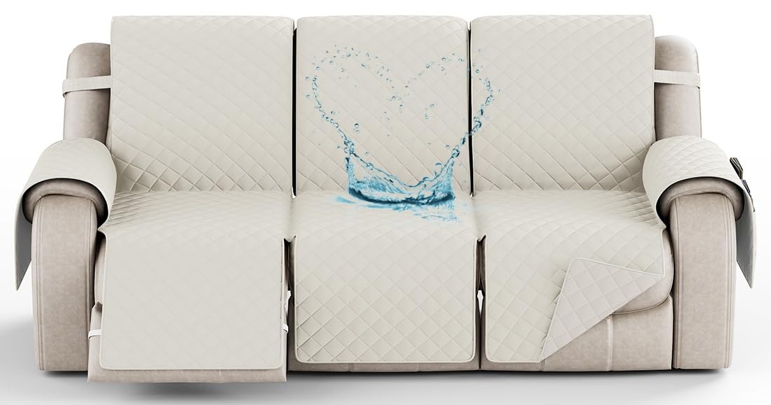 Waterproof Reclining Chair Cover Non-Slip Sofa Protector for 1-4 Seater Armchairs Pet-Friendly Couch Cover Furniture Protector (2131 3 Seater 82")