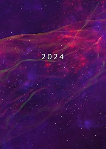2024: Agenda Semainier Avec Horaire 5 – 23 Heures | Format A4 Planificateur Hebdomadaire Et Mensuel | 1 Semaine Sur 2 Pages | Weekly Planner ... Professionnel | Calendrier 12 Mois | Nebula