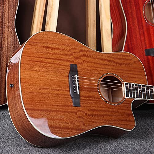 MLOPPTE Guitare,41 pouces guitare acoustique Concert guitare folk placage acajou débutant 4 couleurs sélection marron - Les Beatles, Paul McCartney, John Lennon, RIngo Starr, George Harrison MLOPPTE Guitare,41 pouces guitare acoustique Concert guitare folk placage acajou débutant 4 couleurs sélection marron – Image 3