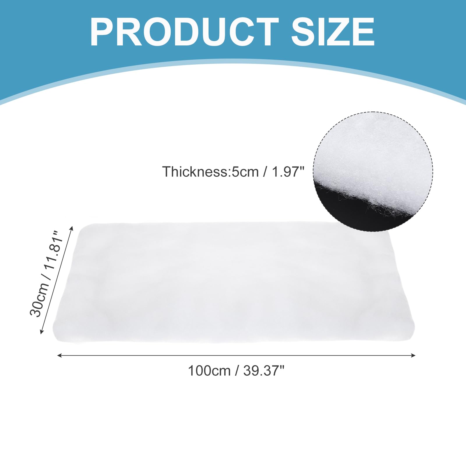 QUARKZMAN Ouate Acoustique pour Enceintes Fibre Polyester 100x30x5cm Ignifuge Absorbant Sonore Isolation Interieure Audio Amortissement DIY HiFi Remplacement pour Reparations Enceintes,