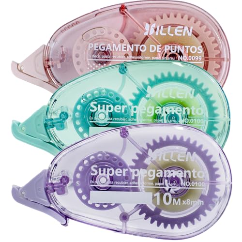 TRLREQ 3 Pack Glue Roller,10m X 8mm Double Side Adhesive Glue Tape for Crafting Cards Making Photo Album Journal Scrapbooking