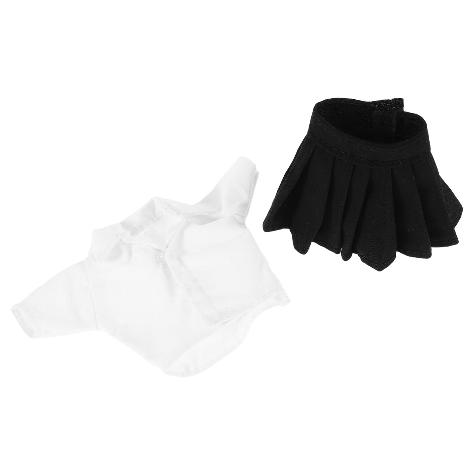 CORHAD Doll Clothes for 14 Inch Doll and Pleated Skirt School Uniform Style Polyester Mini Student Skirt Toy Dress and Plush Animals