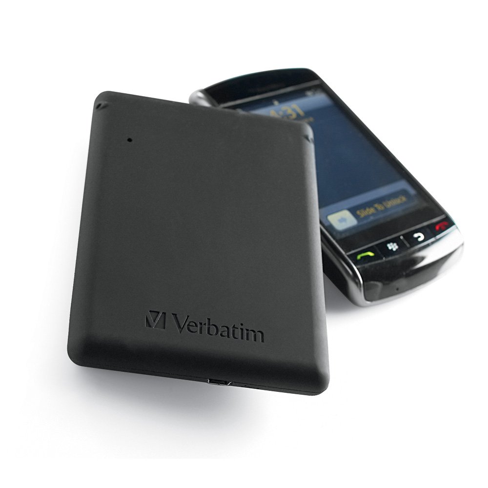 Verbatim Titan XS - Disco Duro Externo portátil USB 2.0 de 500 GB con Carcasa de Goma Resistente 97179 (Negro)