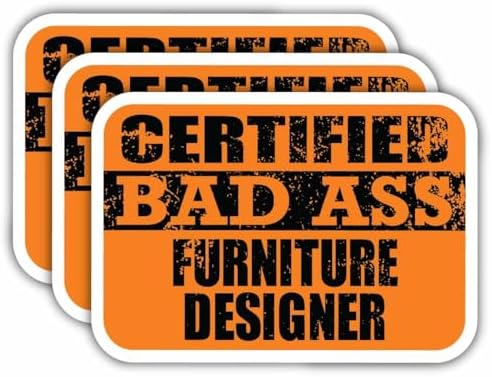 (x3) Certified Bad Ass Furniture Designer Magnets | Cool Funny Occupation Job Career Gift Idea | Magnet Decal for Fridges, Toolboxes, Lockers, Helmets, Hard Hats image 5