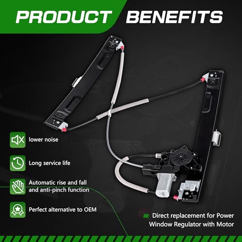 Image of Power Window Regulator with Motor Compatible with Jaguar XF 2009-2014 /XFR 2010-2015 /XFR-S 2013-2015,Front Driver Side,Replace # 8X23F23201AD,C2Z31201