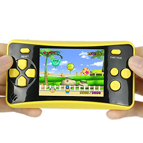 HigoKids Portable Handheld Games for Kids 2.5" LCD Screen Game Console TV Output Arcade Gaming Player System Built in 182 Classic Retro Video Games Birthday for Your Boys Girls (Yellow) - Thumbnail 6
