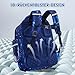 Amythe Schulrucksack Jungen 1-5 Klasse, Ergonomisch Rucksack Schule Kinder Schulranzen mit Reflektierend, Schultasche 6-12 Jahre Wasserabweisend 25L, Blau