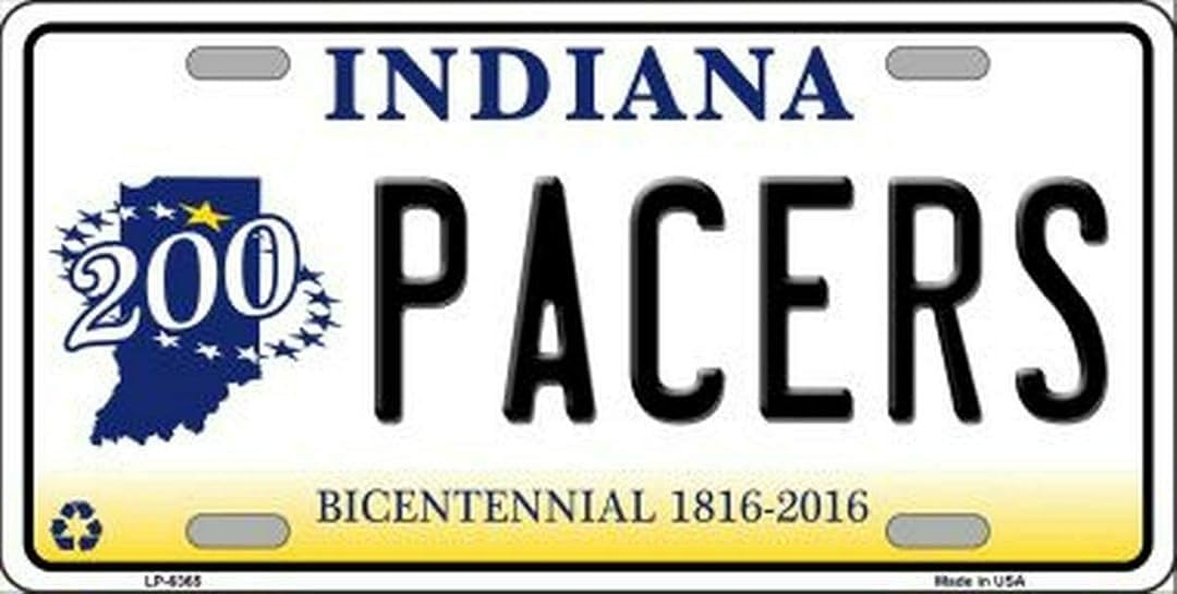 New Sign pacers indiana bicentennial state background novelty license plate 6x12 inches License Plate Sign