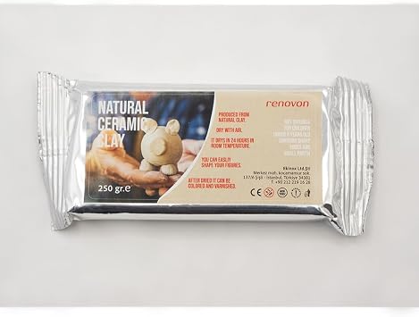 Ceramic CLAY Pulp, White 250g No Baking Fine Art Figure sculpture Modeling Non-toxic natural Clay for gaming and Montessori classes