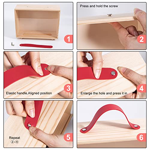 Wooden Display Case For Collectibles, Useekoo Wood Gift Box Storage Container With Handle And Slide Acrylic Lid, Shadow Box Unfinished Rustic Desktop Box For Dolls, Collections 10.6'' X 3.8'' X 8'' #TOP3