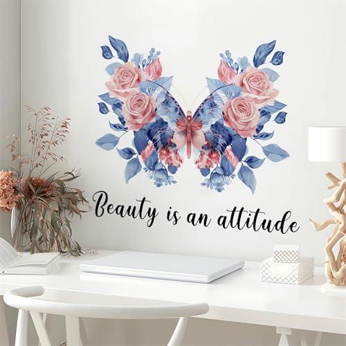Vinilo Decorativo Azul Mariposa Rosa 40x60 cm sacinora miniatura 2