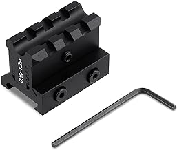 Paike Picatinny Rail Riser Mount Adjustable Height 0.9-1.2 Inch 3 Slots Riser Mount