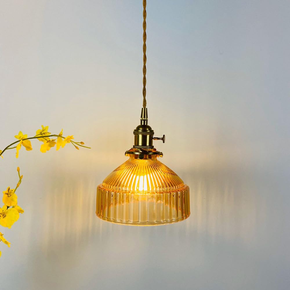 HAIDU Portalámparas De Metal Pantalla De Lámpara De Araña De Vidrio, Lámpara Colgante De Estilo Moderno Simple, Lámpara Colgante De Una Sola Cabeza con Tornillo E27, Lámparas De Techo para Estudio De