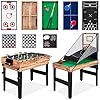 Best Choice Products 13-in-1 Combo Game Table Set w/Ping Pong, Foosball, Basketball, Air Hockey, Sling Puck, Archery, Shuffleboard - Natural