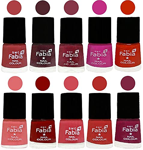 Image of ALL IN ONE (PACK OF 10), Long Lasting Glossy Nail Polish, 6 ml Each, All Vibrant Colours,02239