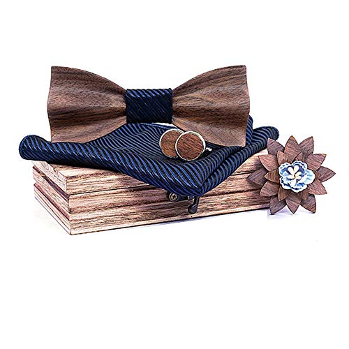 Corbata pajarita de madera elegante para hombre