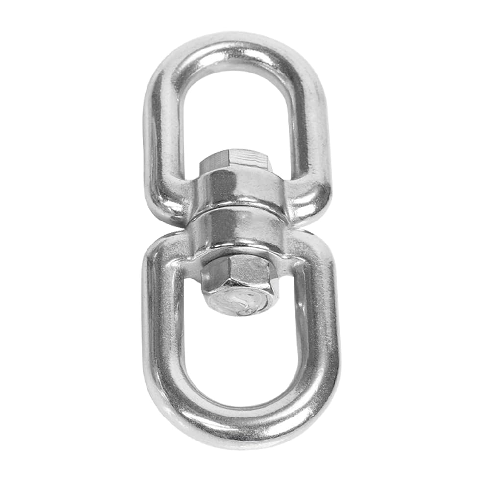1Pcs Stainless Steel Swivel Ring, M8 Swing Swivel 360° Rotational Accessory Hammocks Swivel Ring Clasp Universal Swing Hanging Attachment Kits for Outdoor Adventures Hammock Chairs Hanging