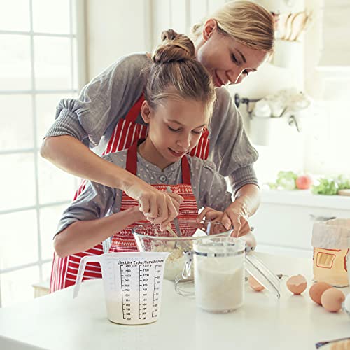 Kurtzy Helder Plastic Maatbeker (Set van 4) – 1 Liter / 1000 ml – BPA Vrij Stapelbare Kannen met Tuit, Grip Handvatten & Makkelijk te Lezen Maten – Keuken Maar Kan voor Voedsel, Koken & Bakken - Image 7