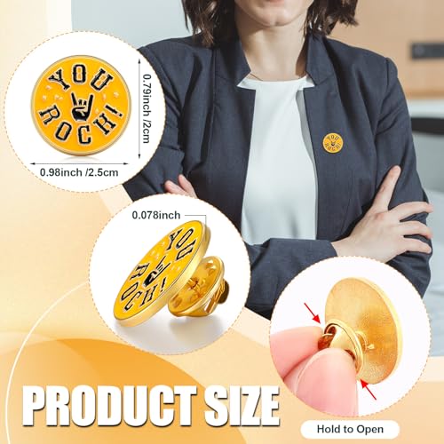 Image of Yunlly 100 Pcs Employee of The Month Lapel Pins Recognition Employee Star Appreciation Enamel Pins Team Gift for Team Staff Volunteer Nurse Teacher Coworkers Award
