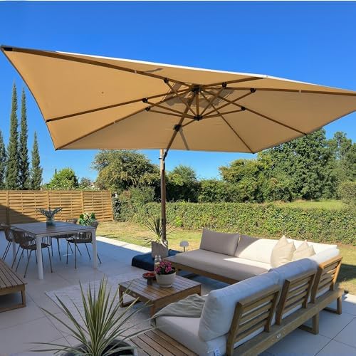 PURPLE LEAF 10‘ x 13’ Rectangle Patio Cantilever Umbrella Large H...