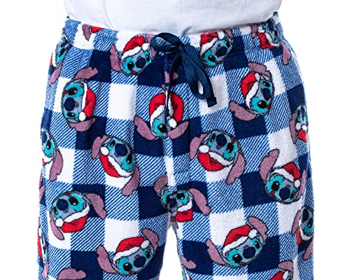 MJC Men's Disney's Lilo and Stitch Christmas Buffalo Plaid Loungepant, Blue3